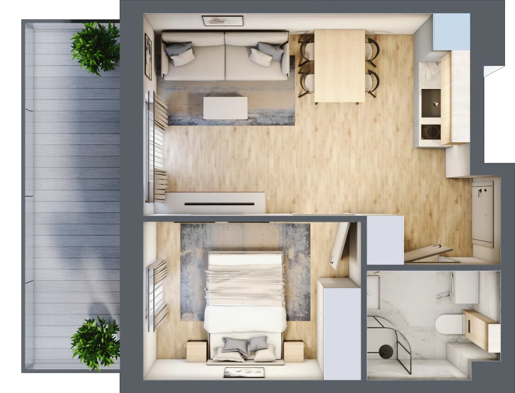 2 pokoje, apartament inwestycyjny 32,64 m², piętro 1, oferta nr J19, Jasna, Międzywodzie, ul. Jasna 1