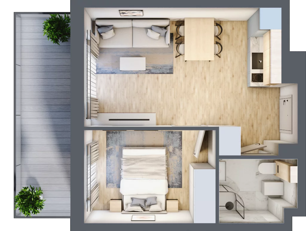 2 pokoje, apartament inwestycyjny 33,57 m², piętro 2, oferta nr J31, Jasna, Międzywodzie, ul. Jasna 1