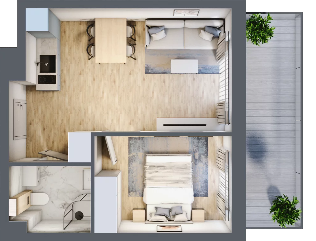 2 pokoje, apartament inwestycyjny 33,65 m², parter, oferta nr J2, Jasna, Międzywodzie, ul. Jasna 1