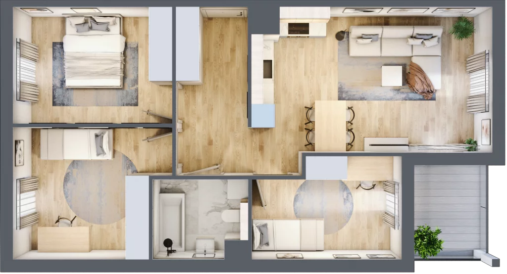 4 pokoje, mieszkanie 70,14 m², piętro 5, oferta nr CZ3.35, Nowa Czernica CZ3, Czernica, ul. Wojska Polskiego 15