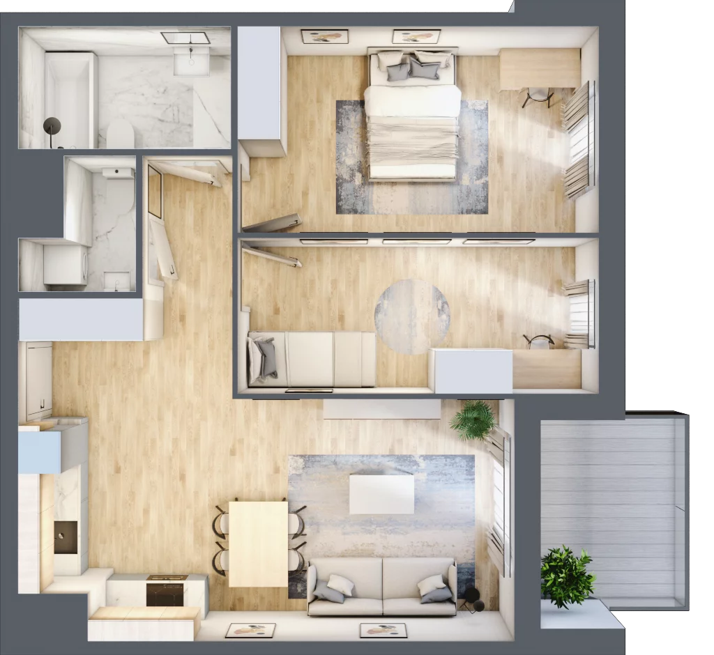 3 pokoje, mieszkanie 65,03 m², piętro 5, oferta nr C507, Enklawa Ursynów, Warszawa, Ursynów, Wyczółki, ul. Kłobucka 23A