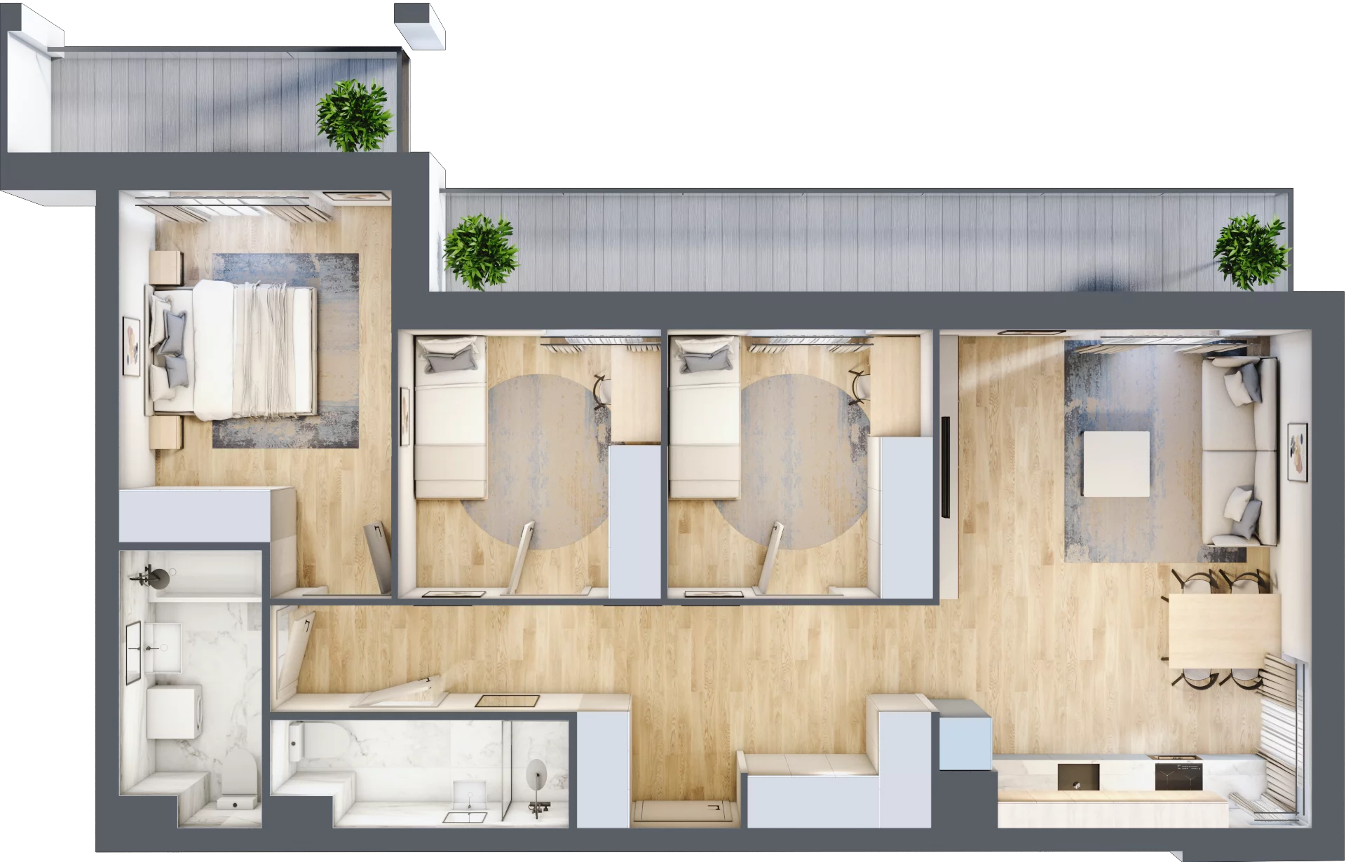 4 pokoje, mieszkanie 79,98 m², piętro 3, oferta nr B1, Warszawski Świt Etap VIII, Warszawa, Targówek, Bródno, ul. Warszawski Świt 5