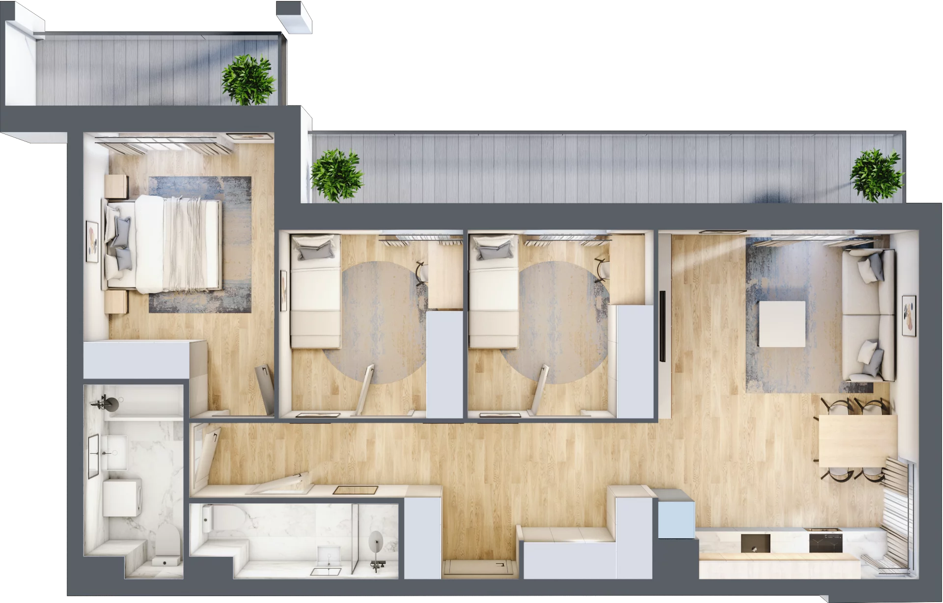 4 pokoje, mieszkanie 79,97 m², piętro 5, oferta nr B1, Warszawski Świt Etap VIII, Warszawa, Targówek, Bródno, ul. Warszawski Świt 5