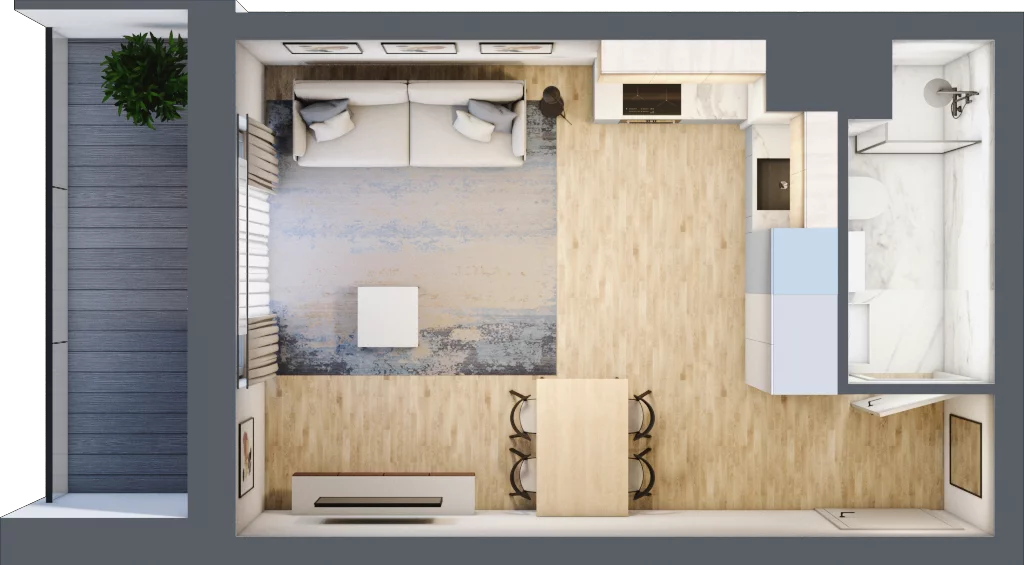 1 pokój, mieszkanie 29,76 m², piętro 5, oferta nr B1, Warszawski Świt Etap VIII, Warszawa, Targówek, Bródno, ul. Warszawski Świt 5