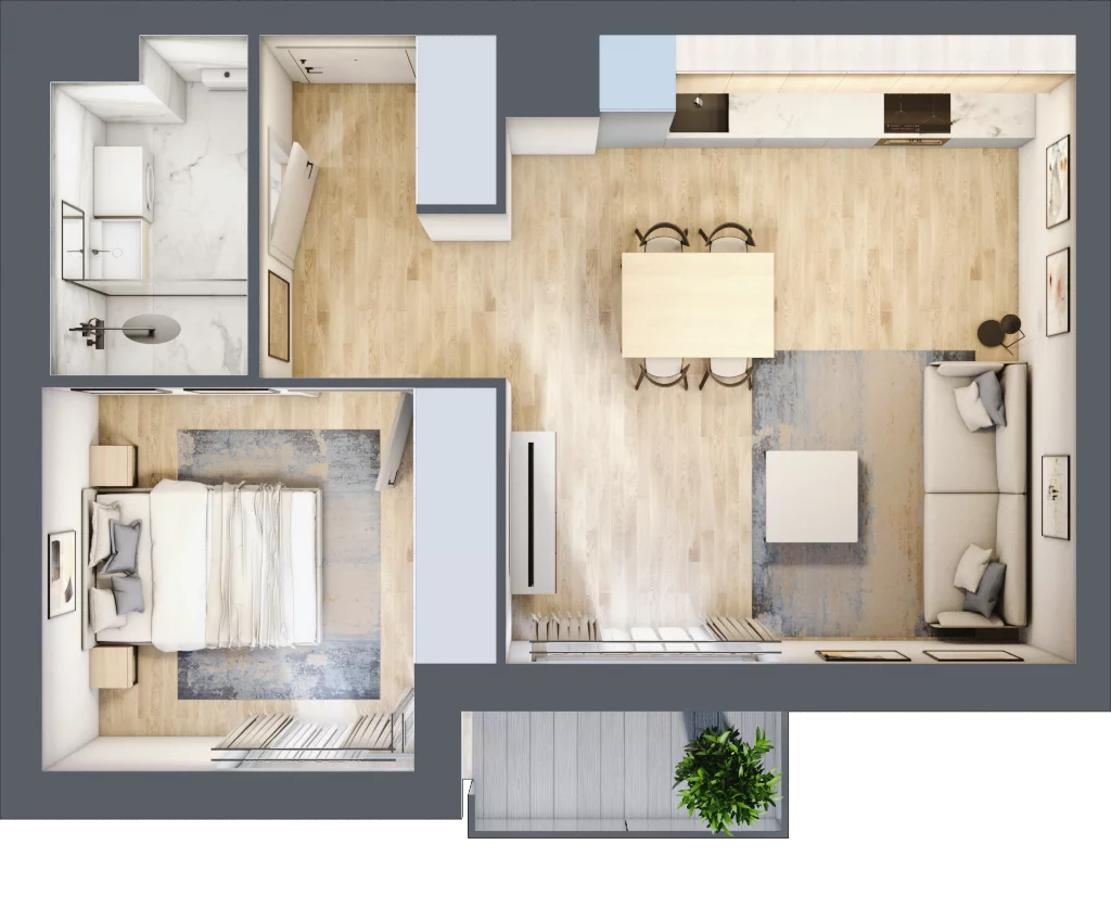 2 pokoje, mieszkanie 41,18 m², piętro 5, oferta nr E2-A042, Warszawski Świt Etap XI, Warszawa, Targówek, Bródno, ul. Warszawski Świt