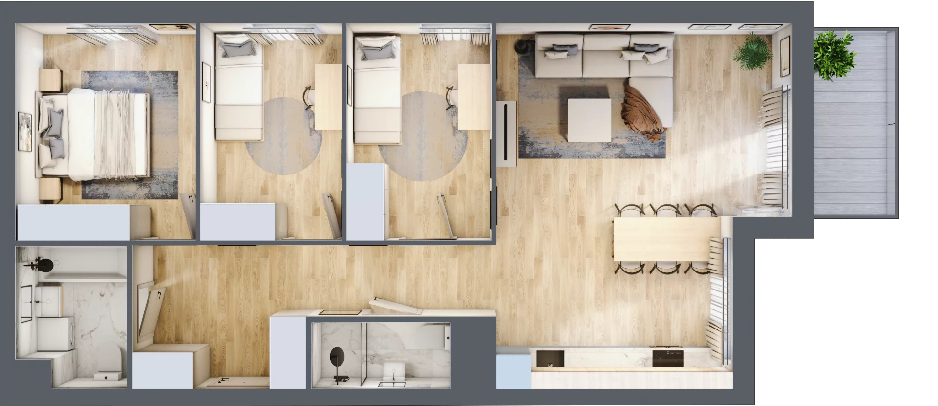 4 pokoje, mieszkanie 79,81 m², piętro 7, oferta nr E2-B110, Warszawski Świt Etap XI, Warszawa, Targówek, Bródno, ul. Warszawski Świt