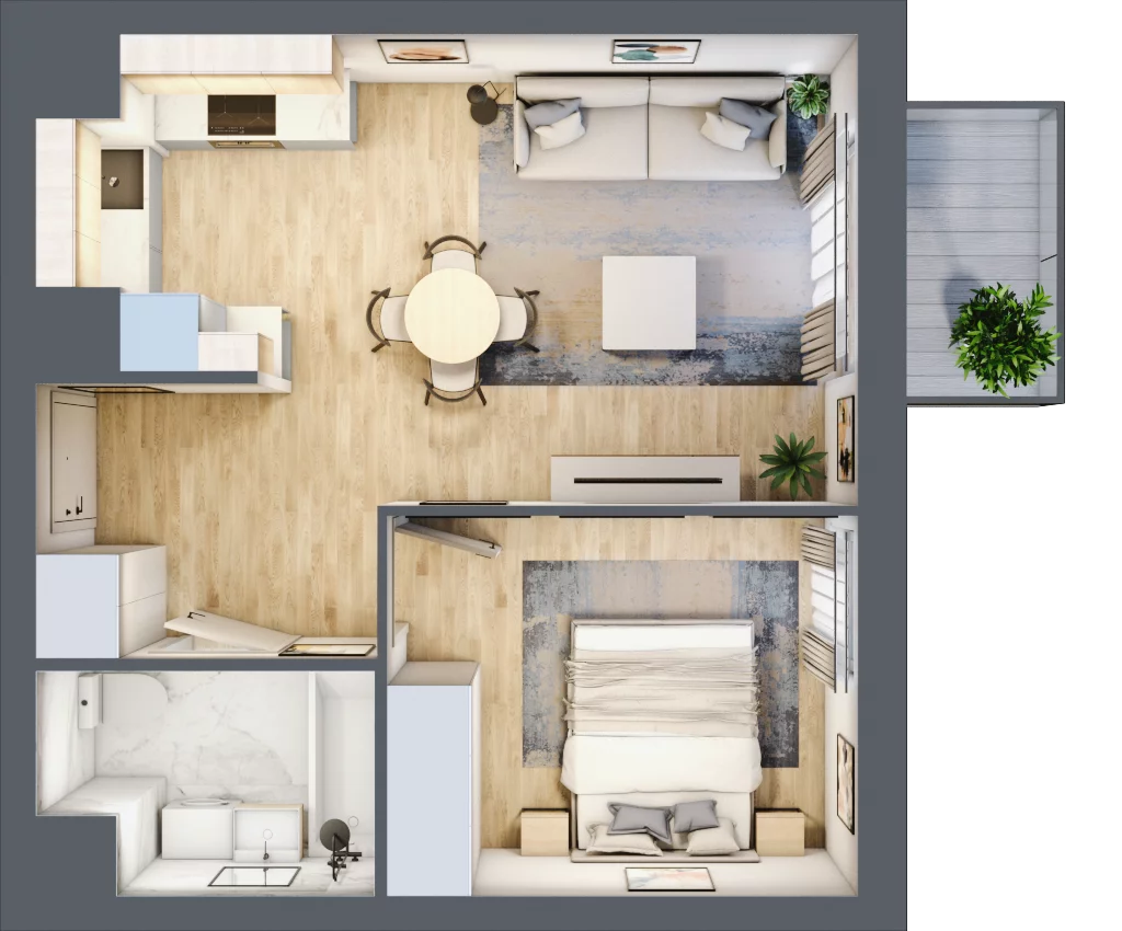2 pokoje, mieszkanie 39,92 m², piętro 3, oferta nr E2-C133, Warszawski Świt Etap XI, Warszawa, Targówek, Bródno, ul. Warszawski Świt