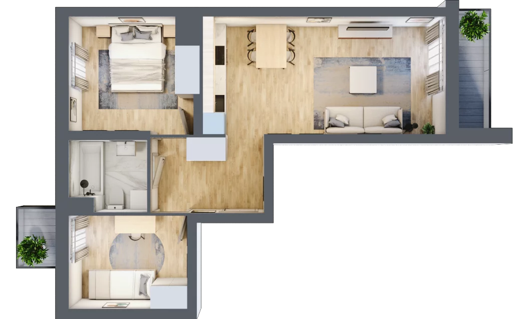 3 pokoje, mieszkanie 53,51 m², piętro 4, oferta nr E2-C135, Warszawski Świt Etap XI, Warszawa, Targówek, Bródno, ul. Warszawski Świt