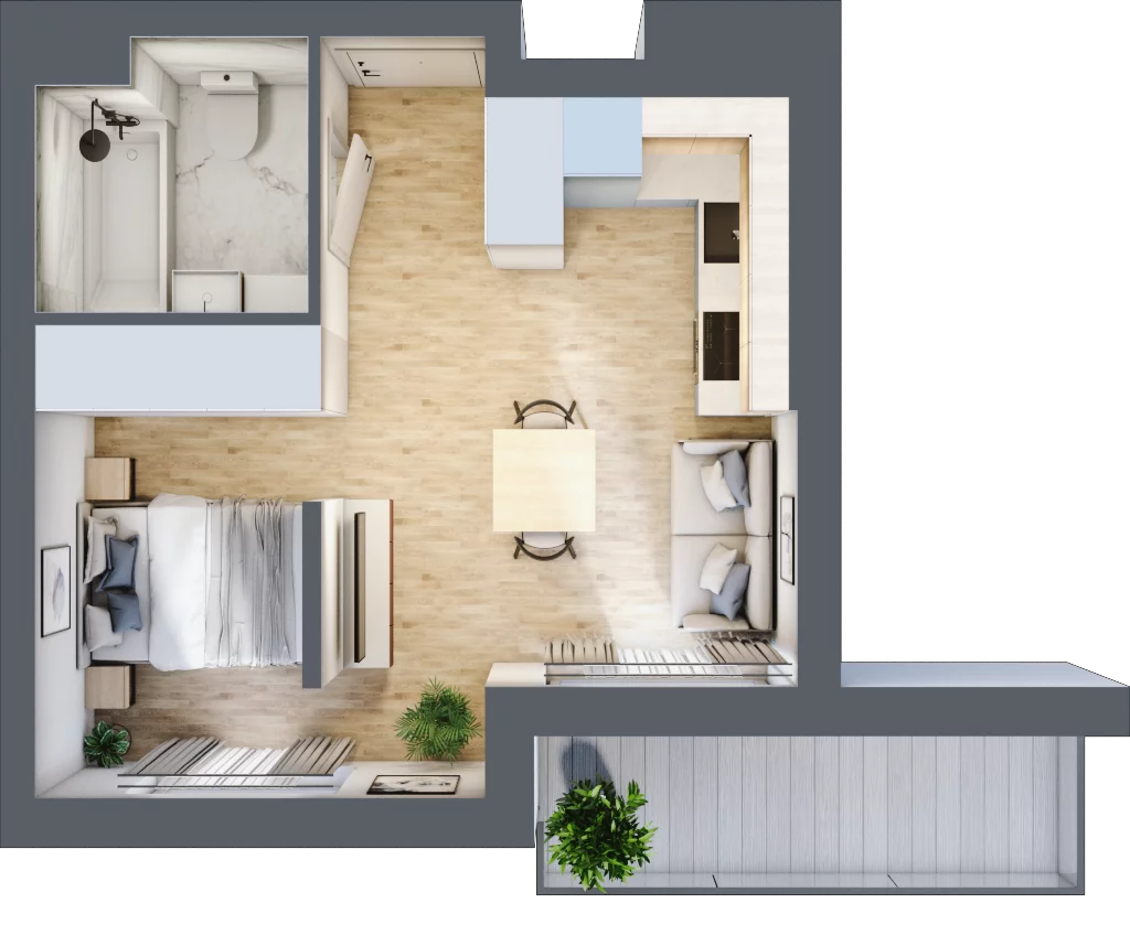 1 pokój, mieszkanie 29,64 m², piętro 7, oferta nr E2-B116, Warszawski Świt Etap XI, Warszawa, Targówek, Bródno, ul. Warszawski Świt