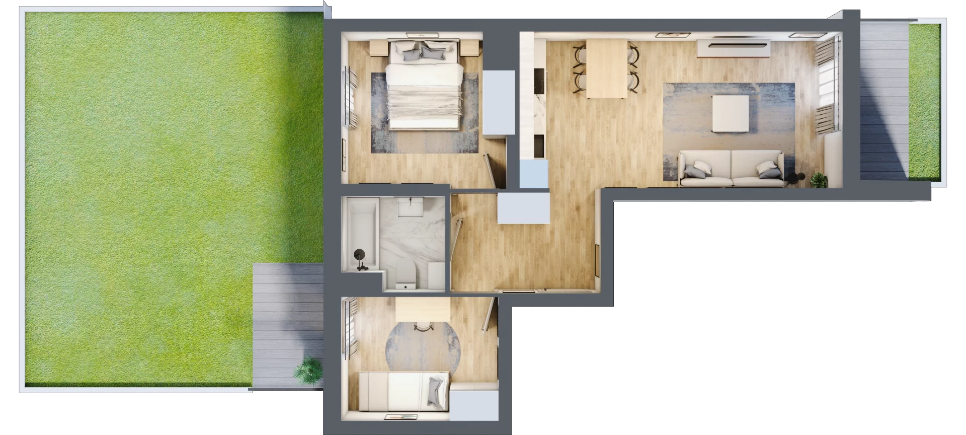 3 pokoje, mieszkanie 53,44 m², parter, oferta nr E2-C119, Warszawski Świt Etap XI, Warszawa, Targówek, Bródno, ul. Warszawski Świt