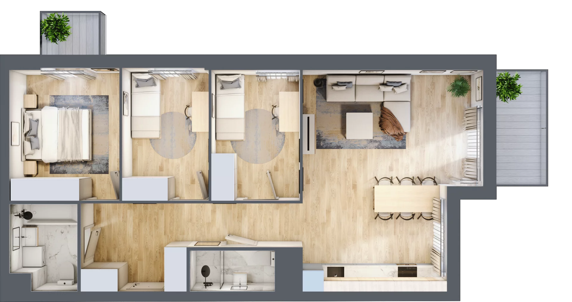 4 pokoje, mieszkanie 79,29 m², piętro 2, oferta nr E2-B068, Warszawski Świt Etap XI, Warszawa, Targówek, Bródno, ul. Warszawski Świt