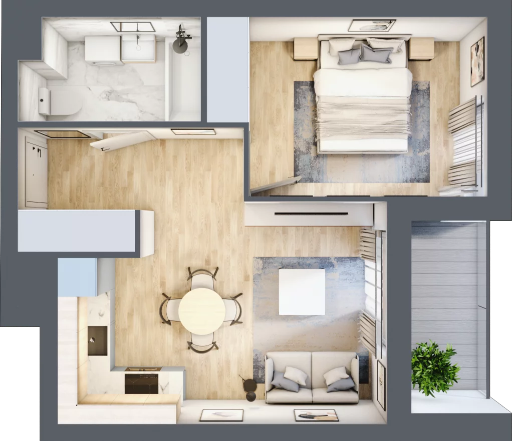 2 pokoje, mieszkanie 37,74 m², piętro 5, oferta nr E2-A044, Warszawski Świt Etap XI, Warszawa, Targówek, Bródno, ul. Warszawski Świt