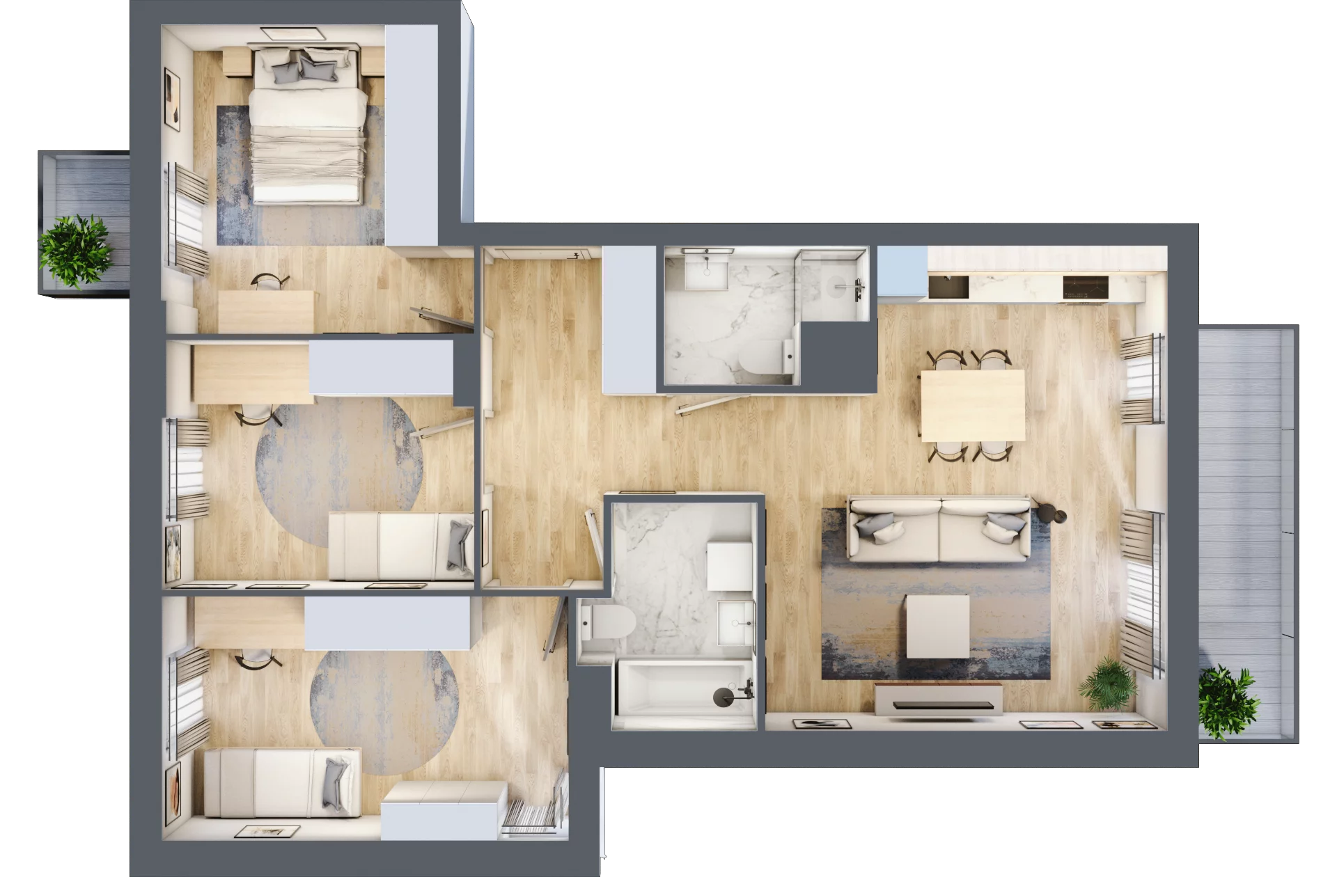 4 pokoje, mieszkanie 82,26 m², piętro 1, oferta nr E2-C126, Warszawski Świt Etap XI, Warszawa, Targówek, Bródno, ul. Warszawski Świt