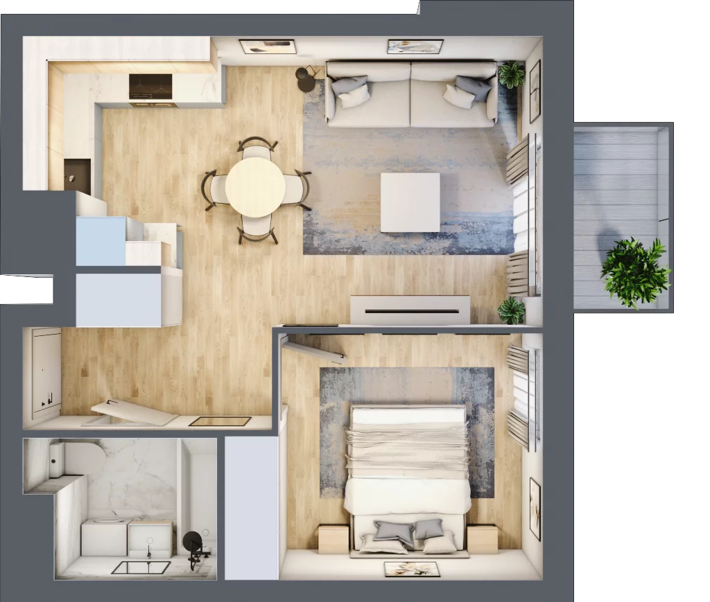 2 pokoje, mieszkanie 39,68 m², piętro 3, oferta nr E2-C132, Warszawski Świt Etap XI, Warszawa, Targówek, Bródno, ul. Warszawski Świt