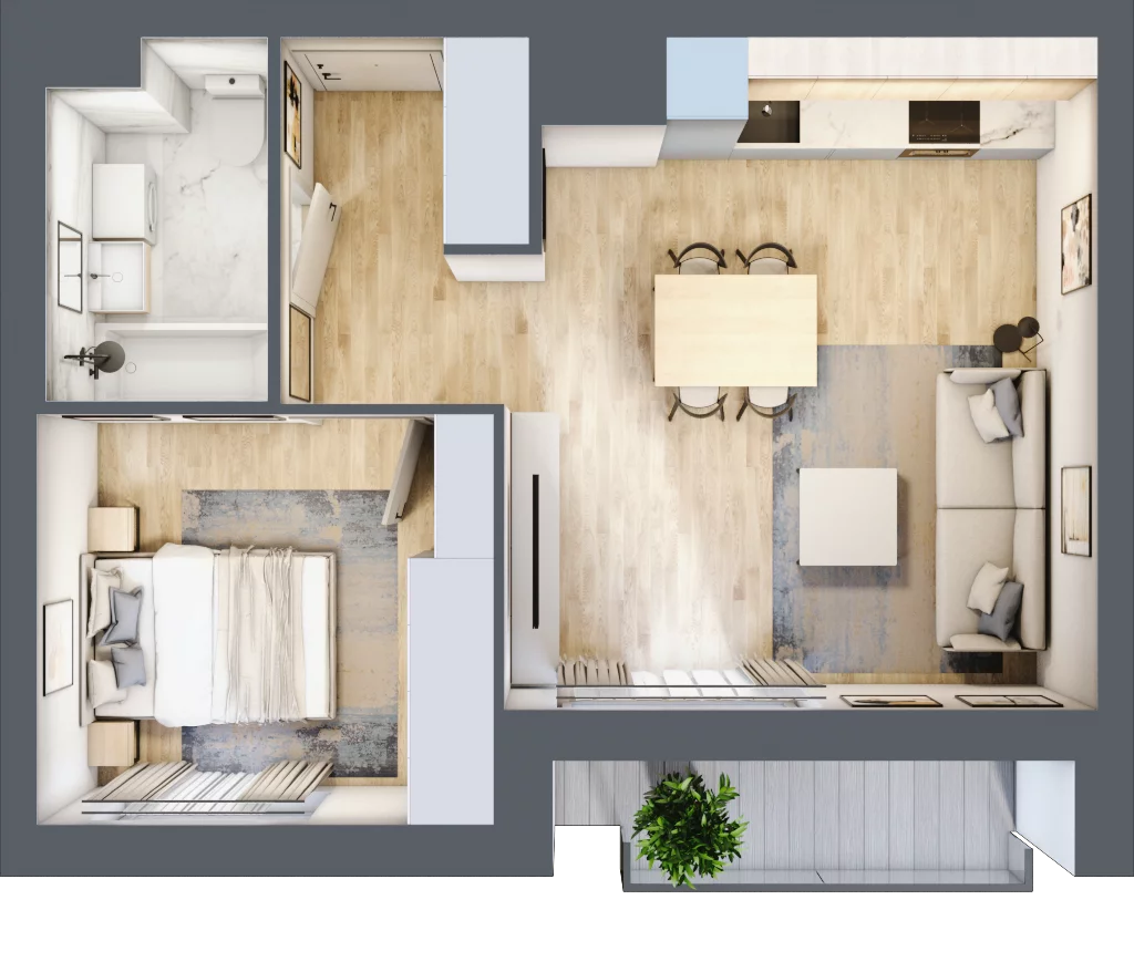 2 pokoje, mieszkanie 39,74 m², piętro 1, oferta nr E2-B066, Warszawski Świt Etap XI, Warszawa, Targówek, Bródno, ul. Warszawski Świt