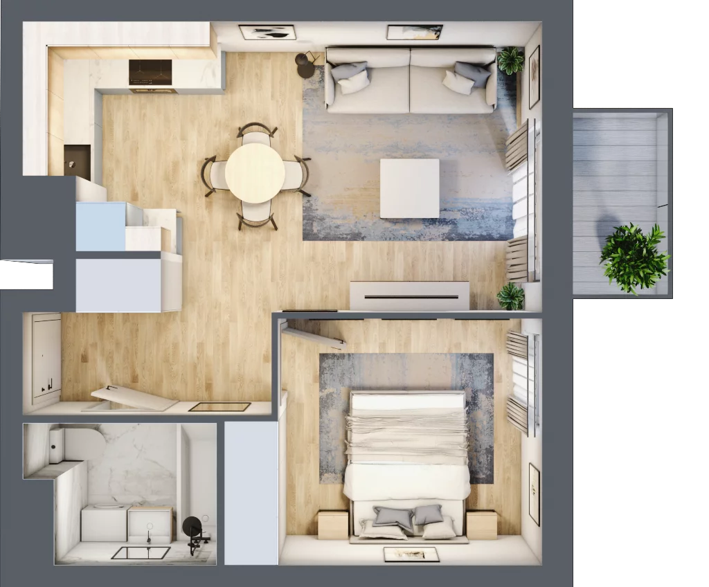 2 pokoje, mieszkanie 39,68 m², piętro 7, oferta nr E2-C147, Warszawski Świt Etap XI, Warszawa, Targówek, Bródno, ul. Warszawski Świt