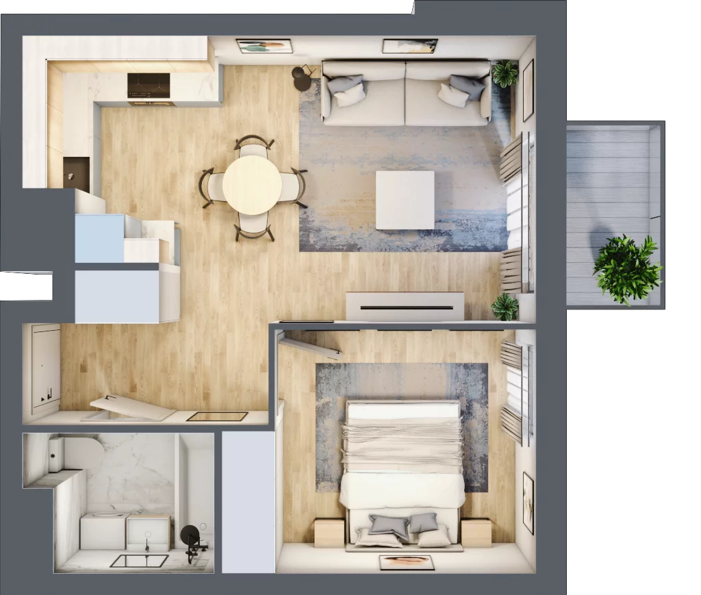 2 pokoje, mieszkanie 39,68 m², piętro 4, oferta nr E2-C136, Warszawski Świt Etap XI, Warszawa, Targówek, Bródno, ul. Warszawski Świt