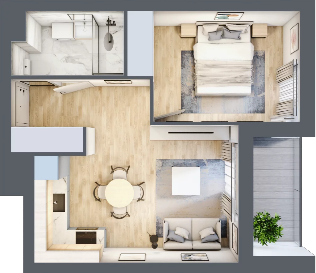 2 pokoje, mieszkanie 37,74 m², piętro 7, oferta nr E2-B112, Warszawski Świt Etap XI, Warszawa, Targówek, Bródno, ul. Warszawski Świt