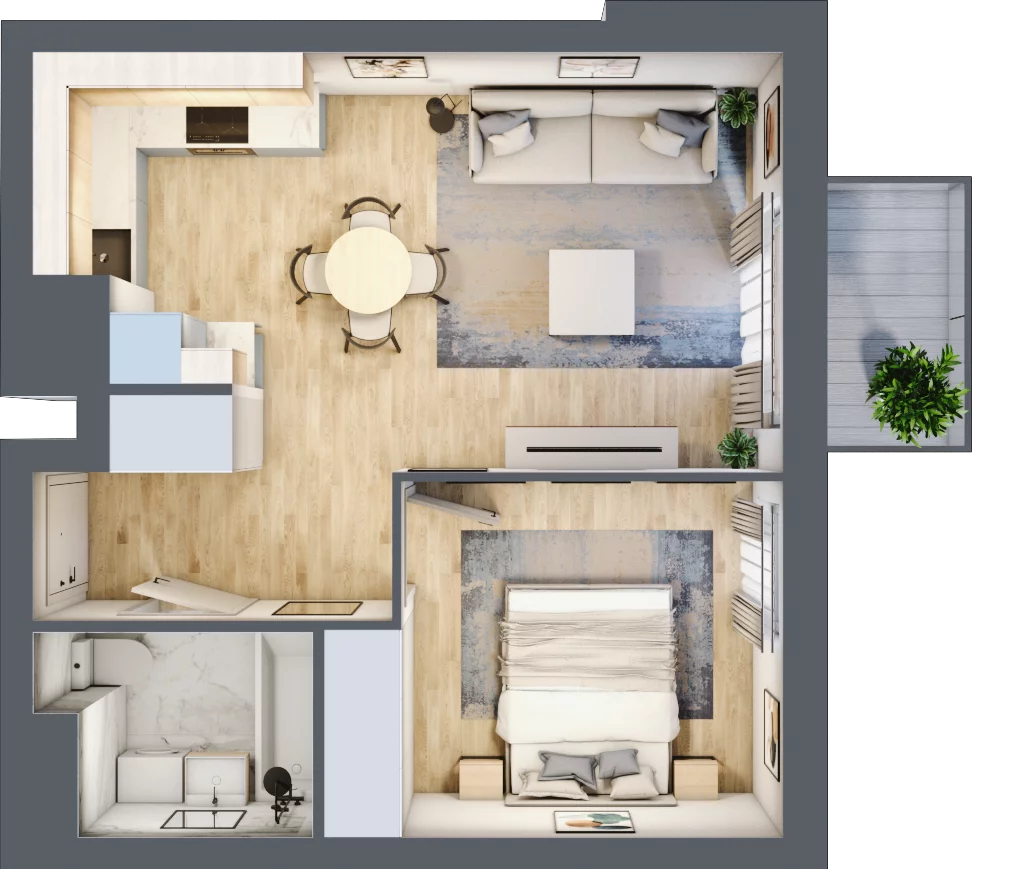 2 pokoje, mieszkanie 39,68 m², piętro 5, oferta nr E2-C140, Warszawski Świt Etap XI, Warszawa, Targówek, Bródno, ul. Warszawski Świt
