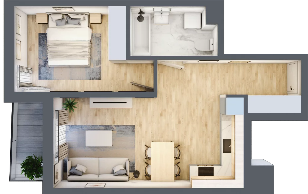 2 pokoje, mieszkanie 45,70 m², piętro 2, oferta nr A35, Zakątek Włochy, Warszawa, Włochy, ul. Robotnicza 11/13