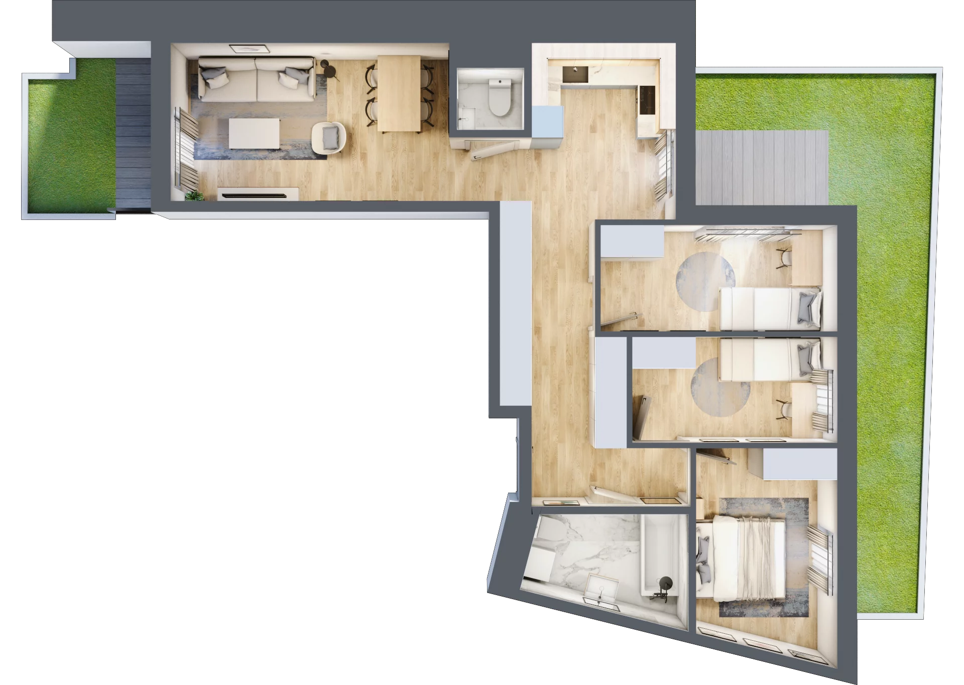 4 pokoje, mieszkanie 72,89 m², parter, oferta nr C60, Zakątek Włochy, Warszawa, Włochy, ul. Robotnicza 11/13