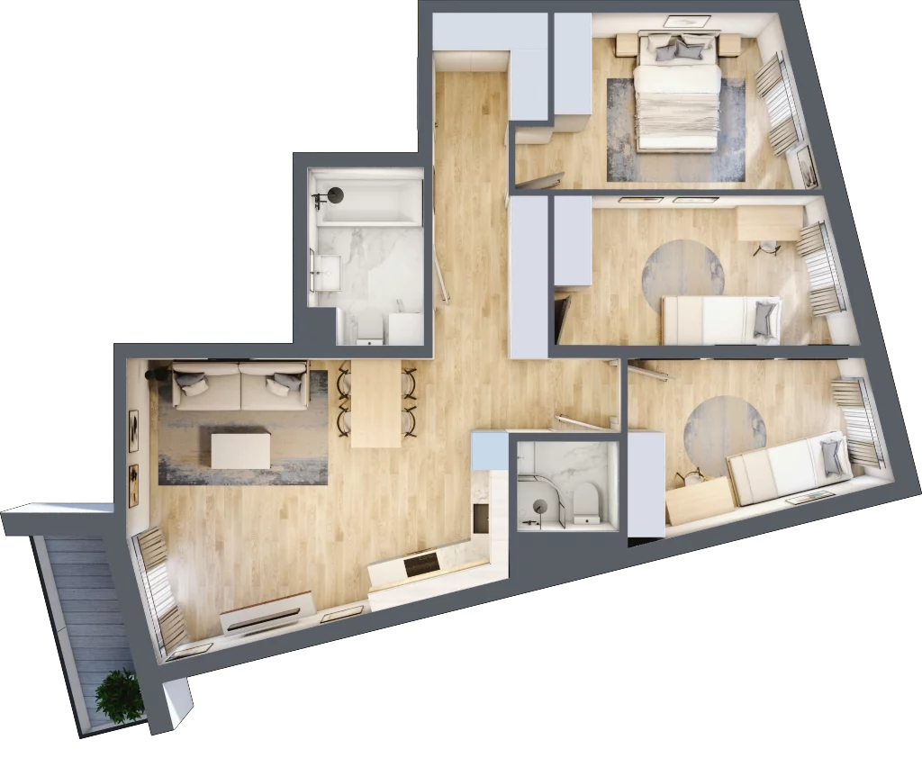 4 pokoje, mieszkanie 78,82 m², piętro 2, oferta nr A25, Zakątek Włochy, Warszawa, Włochy, ul. Robotnicza 11/13