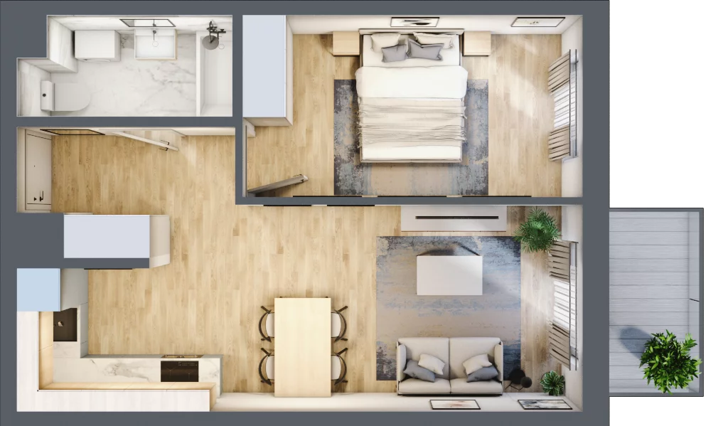 2 pokoje, mieszkanie 41,84 m², piętro 2, oferta nr A29, Zakątek Włochy, Warszawa, Włochy, ul. Robotnicza 11/13