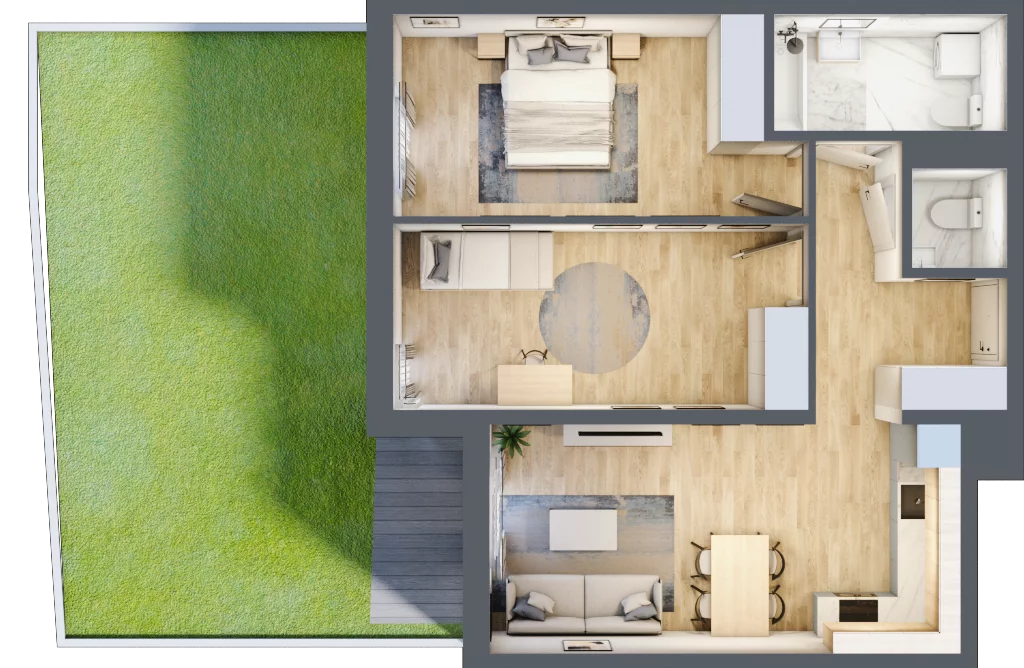 3 pokoje, mieszkanie 66,03 m², parter, oferta nr A10, Zakątek Włochy, Warszawa, Włochy, ul. Robotnicza 11/13