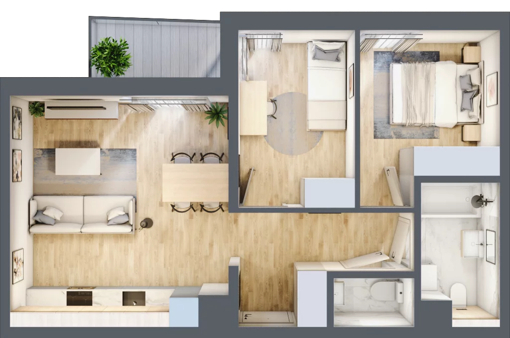 3 pokoje, mieszkanie 51,99 m², piętro 2, oferta nr C94, Zakątek Włochy, Warszawa, Włochy, ul. Robotnicza 11/13