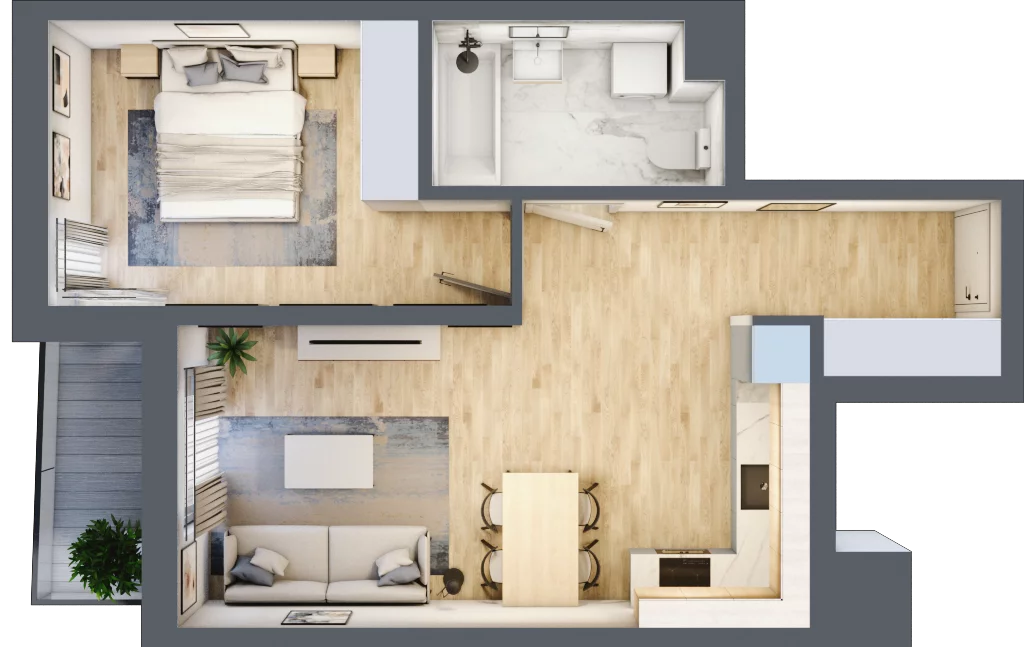 2 pokoje, mieszkanie 45,70 m², piętro 1, oferta nr A23, Zakątek Włochy, Warszawa, Włochy, ul. Robotnicza 11/13