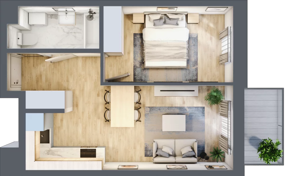 2 pokoje, mieszkanie 38,37 m², piętro 2, oferta nr C90, Zakątek Włochy, Warszawa, Włochy, ul. Robotnicza 11/13