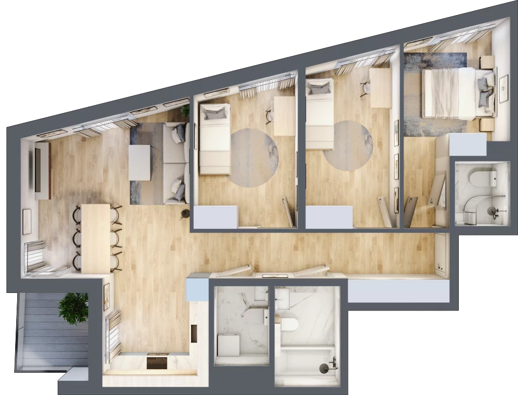 4 pokoje, mieszkanie 79,98 m², piętro 1, oferta nr A12, Zakątek Włochy, Warszawa, Włochy, ul. Robotnicza 11/13