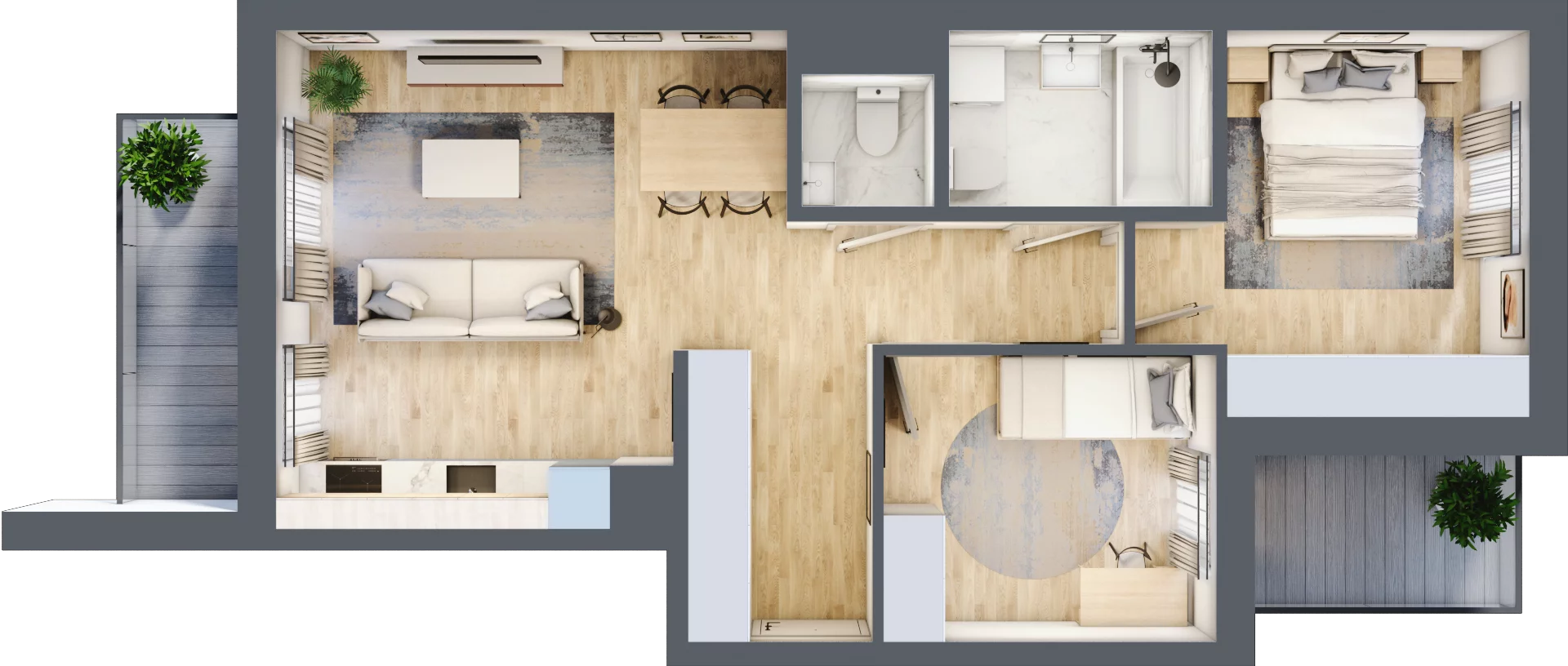 3 pokoje, mieszkanie 58,55 m², piętro 3, oferta nr B58, Zakątek Włochy, Warszawa, Włochy, ul. Robotnicza 11/13