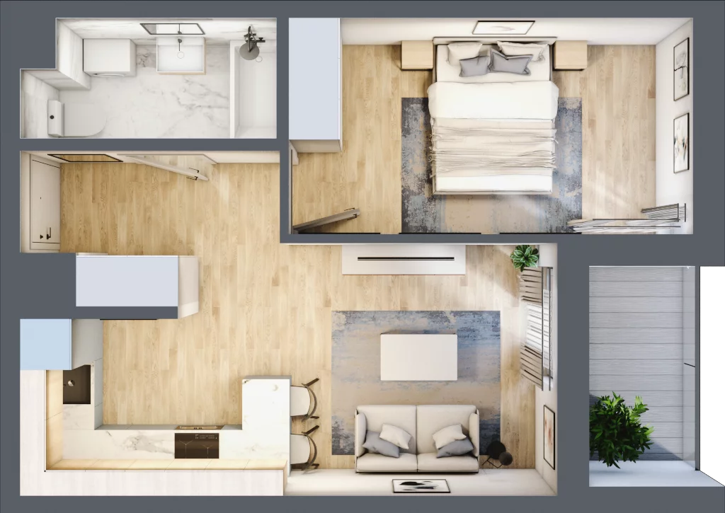 2 pokoje, mieszkanie 37,71 m², piętro 2, oferta nr A26, Zakątek Włochy, Warszawa, Włochy, ul. Robotnicza 11/13