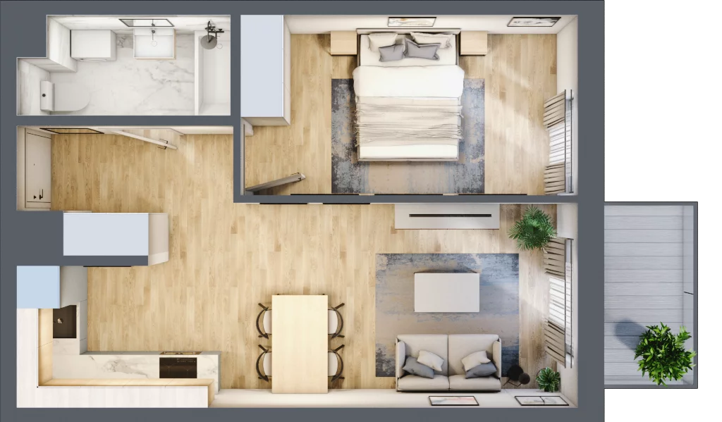 2 pokoje, mieszkanie 41,84 m², piętro 2, oferta nr A28, Zakątek Włochy, Warszawa, Włochy, ul. Robotnicza 11/13