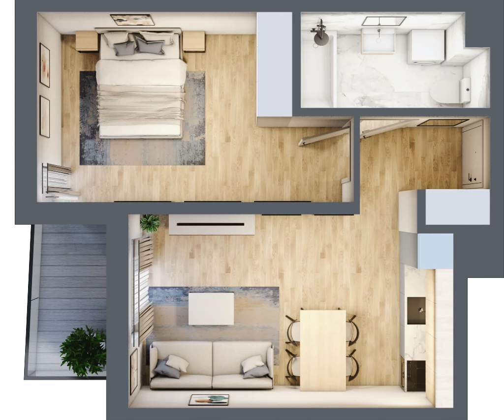2 pokoje, mieszkanie 41,97 m², piętro 1, oferta nr C82, Zakątek Włochy, Warszawa, Włochy, ul. Robotnicza 11/13