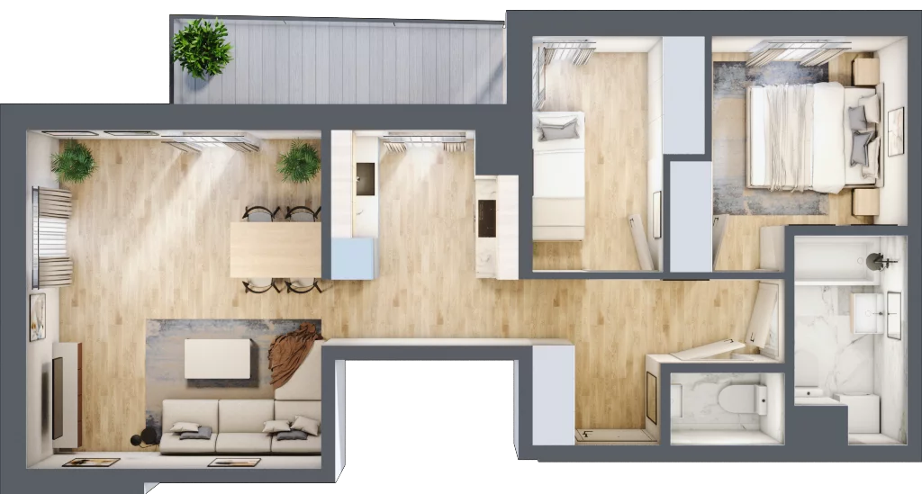 3 pokoje, mieszkanie 58,23 m², piętro 1, oferta nr A20, Zakątek Włochy, Warszawa, Włochy, ul. Robotnicza 11/13