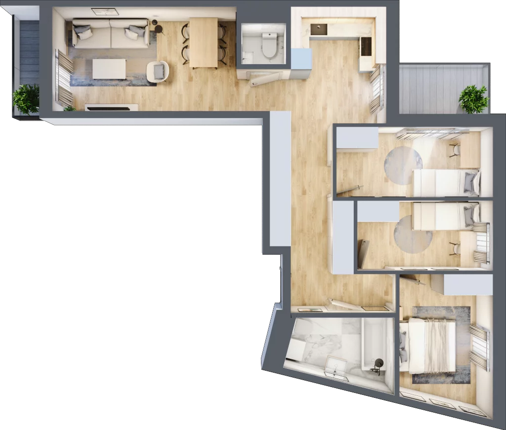 4 pokoje, mieszkanie 72,89 m², piętro 1, oferta nr C71, Zakątek Włochy, Warszawa, Włochy, ul. Robotnicza 11/13