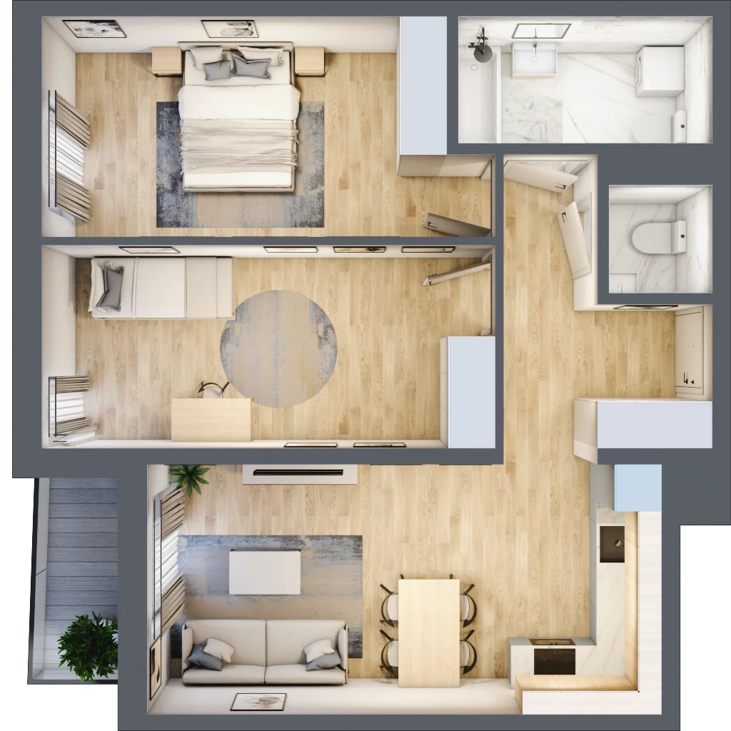 3 pokoje, mieszkanie 65,98 m², piętro 3, oferta nr A46, Zakątek Włochy, Warszawa, Włochy, ul. Robotnicza 11/13