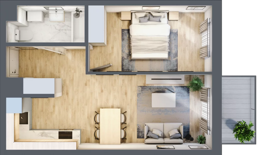2 pokoje, mieszkanie 41,84 m², piętro 3, oferta nr A41, Zakątek Włochy, Warszawa, Włochy, ul. Robotnicza 11/13