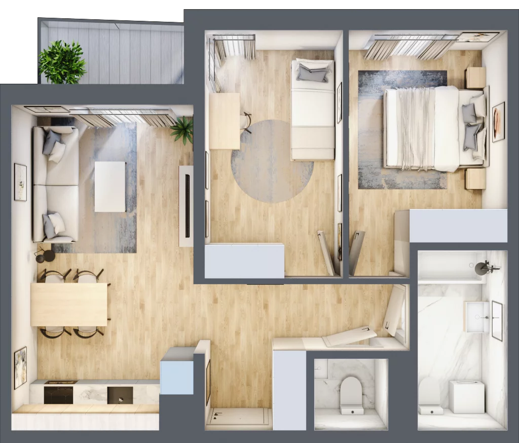 3 pokoje, mieszkanie 56,24 m², piętro 3, oferta nr A45, Zakątek Włochy, Warszawa, Włochy, ul. Robotnicza 11/13