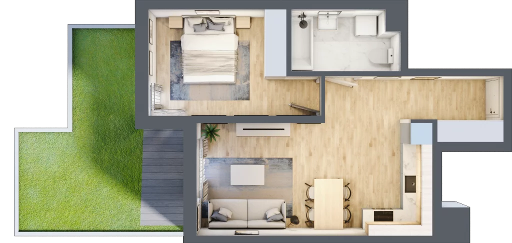 2 pokoje, mieszkanie 45,70 m², parter, oferta nr A11, Zakątek Włochy, Warszawa, Włochy, ul. Robotnicza 11/13