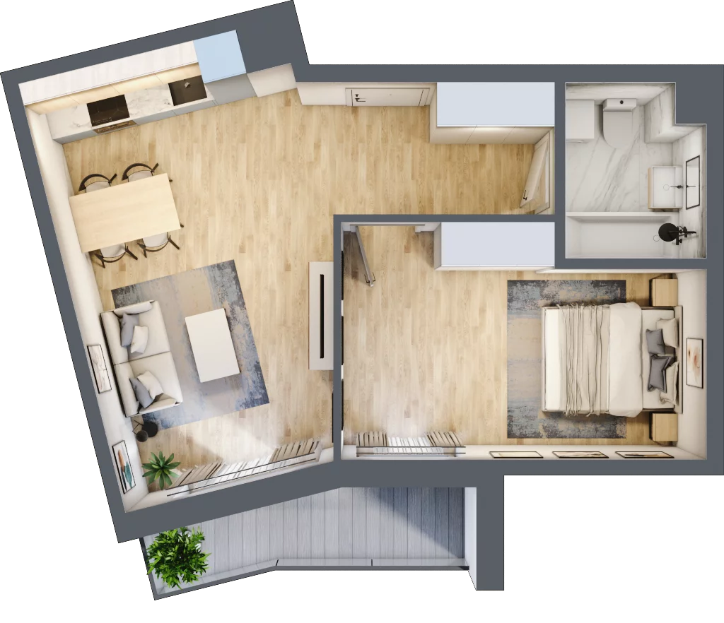 2 pokoje, mieszkanie 45,67 m², piętro 2, oferta nr C83, Zakątek Włochy, Warszawa, Włochy, ul. Robotnicza 11/13