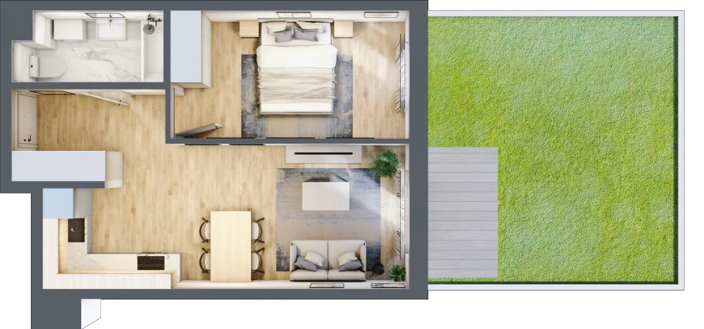 2 pokoje, mieszkanie 41,01 m², parter, oferta nr A06, Zakątek Włochy, Warszawa, Włochy, ul. Robotnicza 11/13