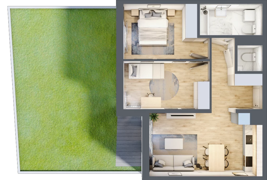 3 pokoje, mieszkanie 56,24 m², parter, oferta nr A09, Zakątek Włochy, Warszawa, Włochy, ul. Robotnicza 11/13