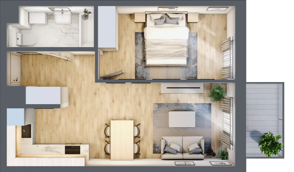 2 pokoje, mieszkanie 41,84 m², piętro 3, oferta nr A40, Zakątek Włochy, Warszawa, Włochy, ul. Robotnicza 11/13
