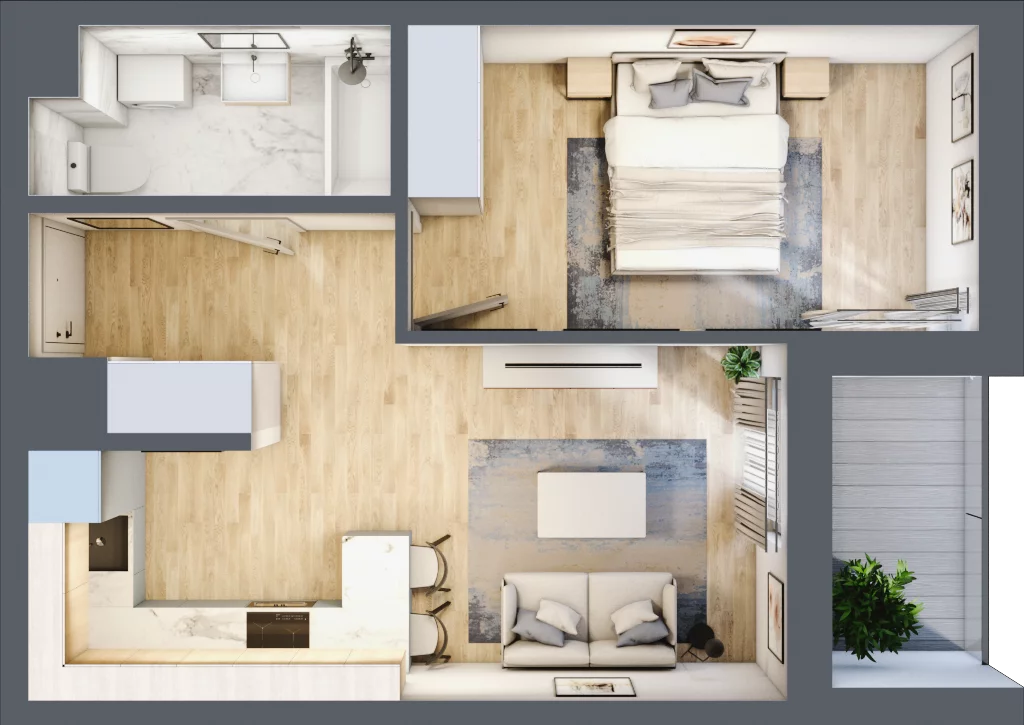2 pokoje, mieszkanie 37,71 m², piętro 3, oferta nr A38, Zakątek Włochy, Warszawa, Włochy, ul. Robotnicza 11/13