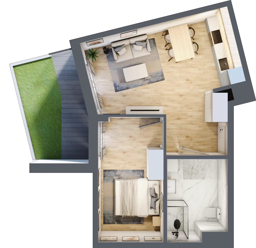 2 pokoje, mieszkanie 45,38 m², parter, oferta nr C59, Zakątek Włochy, Warszawa, Włochy, ul. Robotnicza 11/13