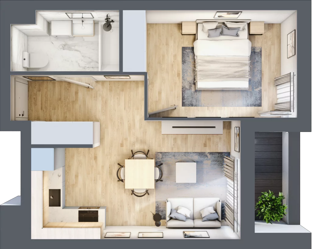 2 pokoje, mieszkanie 38,47 m², piętro 3, oferta nr L-A032, Warszawski Świt Etap XII, Warszawa, Targówek, Bródno, ul. Warszawski Świt