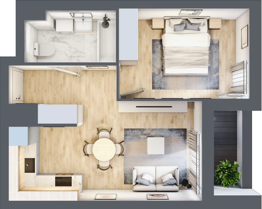 2 pokoje, mieszkanie 38,57 m², piętro 5, oferta nr L-A051, Warszawski Świt Etap XII, Warszawa, Targówek, Bródno, ul. Warszawski Świt